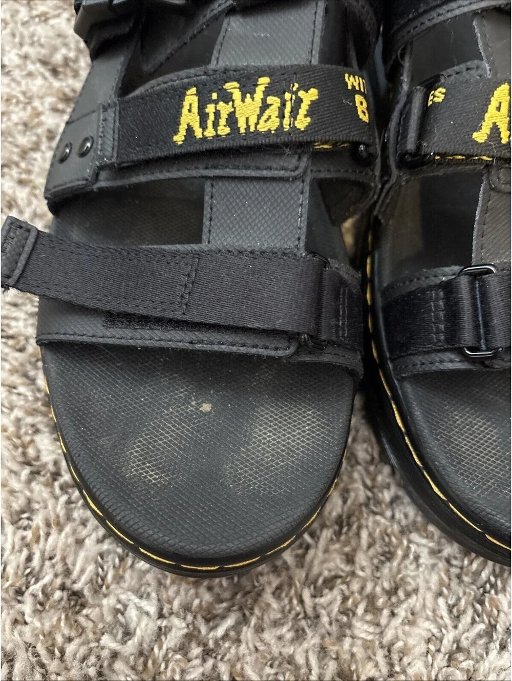 Dr. Martens Pearson Sandals Men's Size 12 Black Fisherman AirWair Strap Platform
